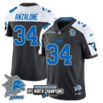 Men’s Detroit Lions 2024 NFC North Champions Gold Jersey N3 – All Stitched