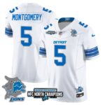 Men’s Detroit Lions 2024 NFC North Champions Gold Jersey N3 – All Stitched