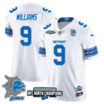 Men’s Detroit Lions 2024 NFC North Champions Gold Jersey N3 – All Stitched