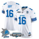 Men’s Detroit Lions 2024 NFC North Champions Gold Jersey N3 – All Stitched