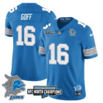 Men’s Detroit Lions 2024 NFC North Champions Gold Jersey N3 – All Stitched