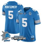 Men’s Detroit Lions 2024 NFC North Champions Gold Jersey N3 – All Stitched