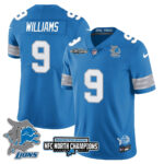 Men’s Detroit Lions 2024 NFC North Champions Gold Jersey N3 – All Stitched