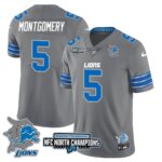 Men’s Detroit Lions 2024 NFC North Champions Gold Jersey N3 – All Stitched