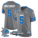 Men’s Detroit Lions 2024 NFC North Champions Gold Jersey N3 – All Stitched
