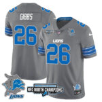 Men’s Detroit Lions 2024 NFC North Champions Gold Jersey N3 – All Stitched