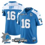 Men’s Detroit Lions 2024 NFC North Champions Gold Jersey N3 – All Stitched