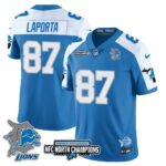 Men’s Detroit Lions 2024 NFC North Champions Gold Jersey N3 – All Stitched