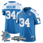 Men’s Detroit Lions 2024 NFC North Champions Gold Jersey N3 – All Stitched