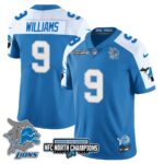 Men’s Detroit Lions 2024 NFC North Champions Gold Jersey N3 – All Stitched