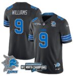 Men’s Detroit Lions 2024 NFC North Champions Gold Jersey N3 – All Stitched