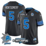 Men’s Detroit Lions 2024 NFC North Champions Gold Jersey N3 – All Stitched