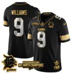 Men’s Detroit Lions 2024 NFC North Champions Gold Jersey N3 – All Stitched