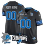 Custom Gender/Name Detroit Lions 2024 NFC North Champions Gold Jersey N2 – All Stitched