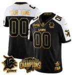 Custom Gender/Name Detroit Lions 2024 NFC North Champions Gold Jersey N2 – All Stitched