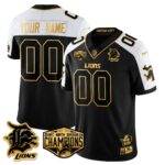 Custom Gender/Name Detroit Lions 2024 NFC North Champions Gold Jersey – All Stitche