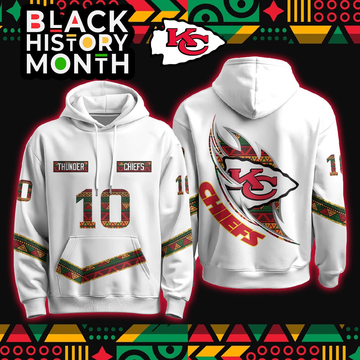 Custom Kansas City Chiefs Black History Month Limited Hoodie