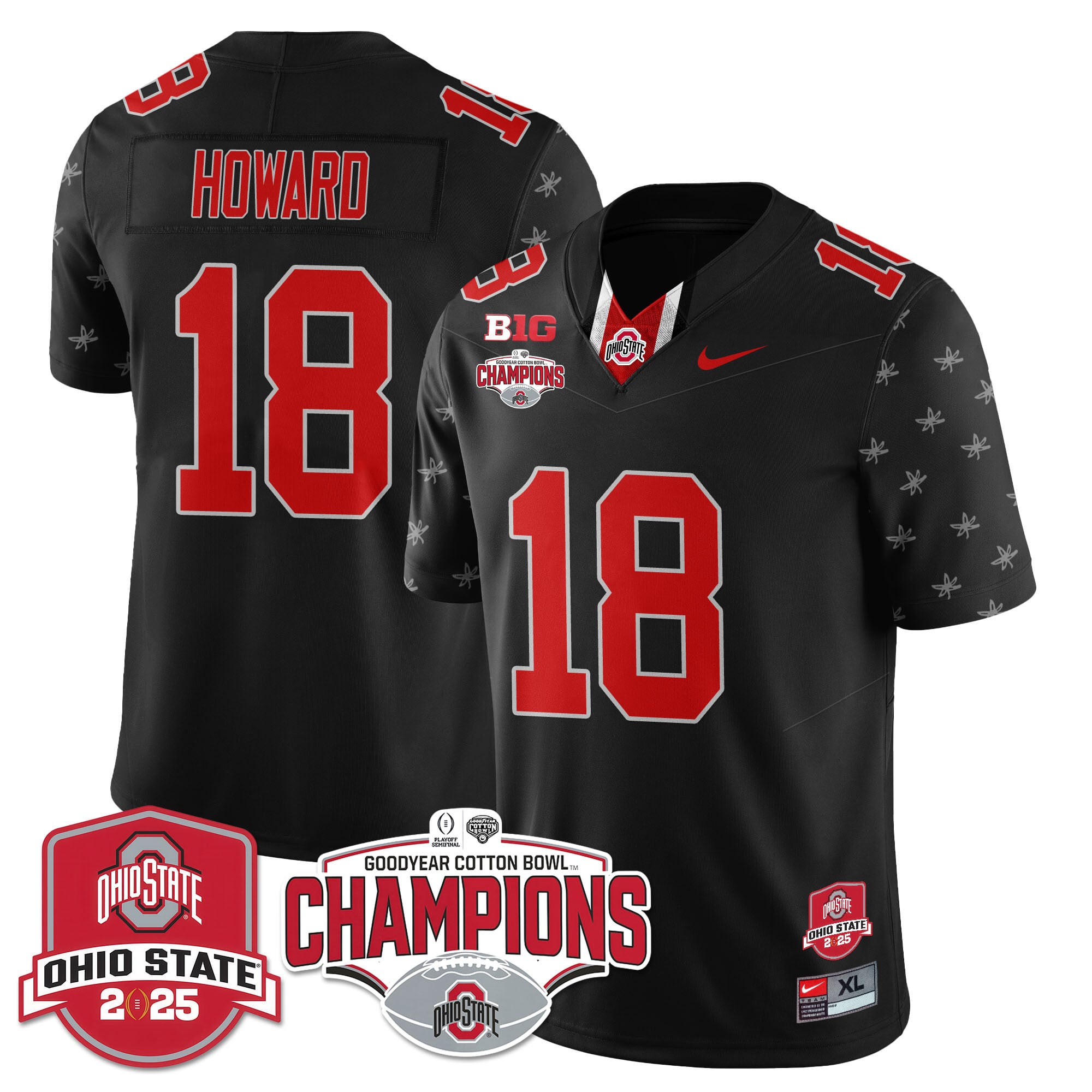 Men’s Ohio State Buckeyes 2024 Cotton Bowl Champions Jersey N5 – All Stitched