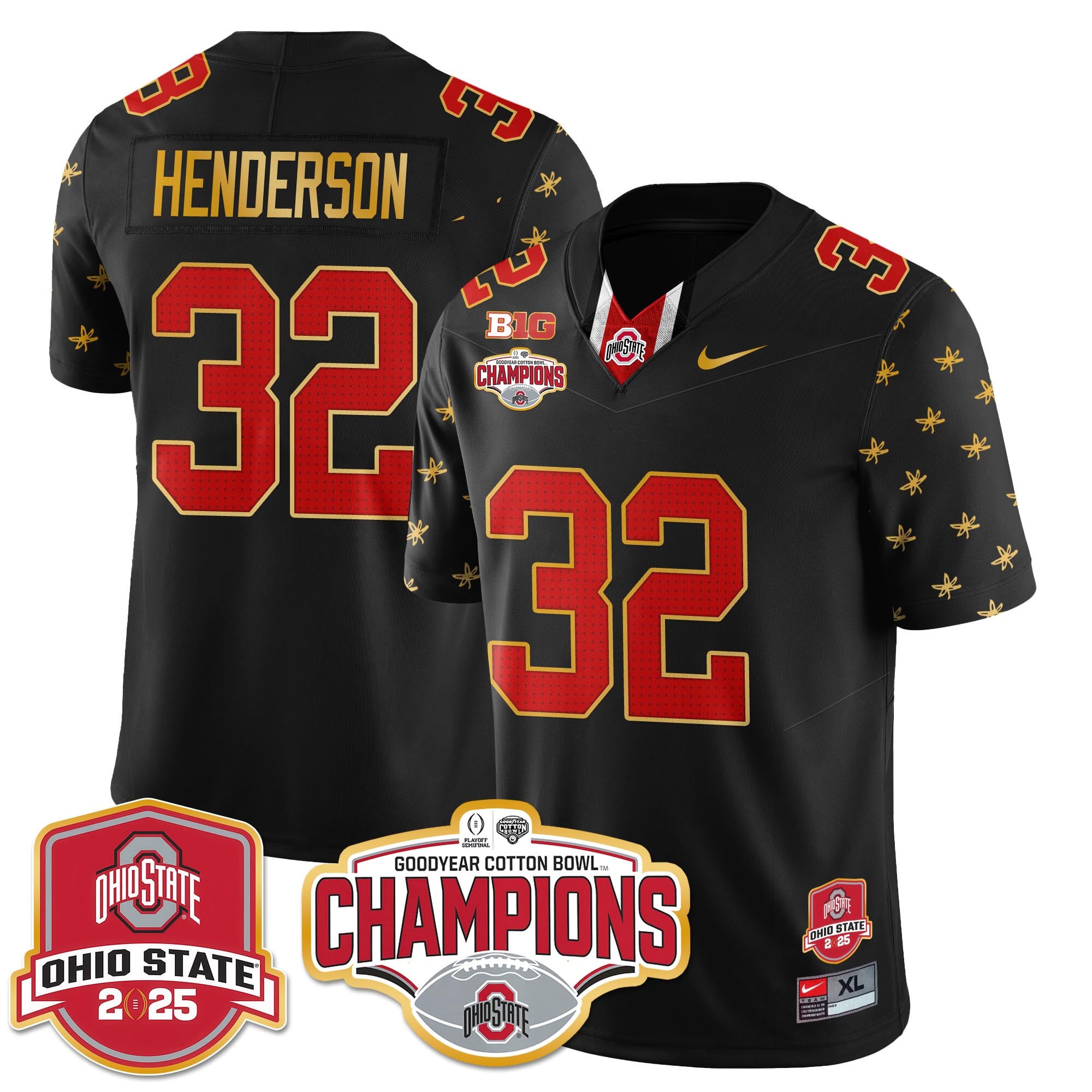 Men’s Ohio State Buckeyes 2024 Cotton Bowl Champions Jersey N2 – All Stitched