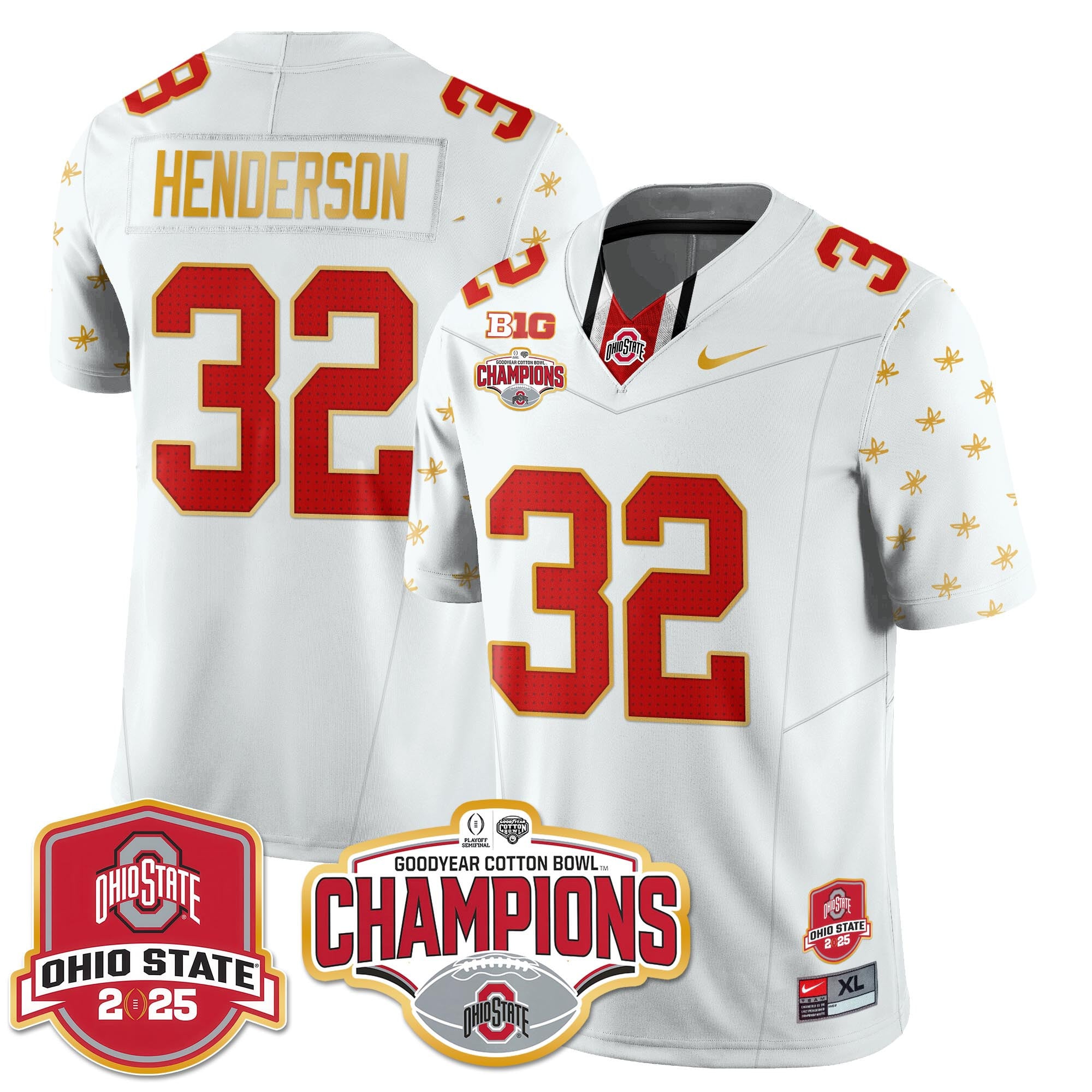 Men’s Ohio State Buckeyes 2024 Cotton Bowl Champions Jersey N2 – All Stitched