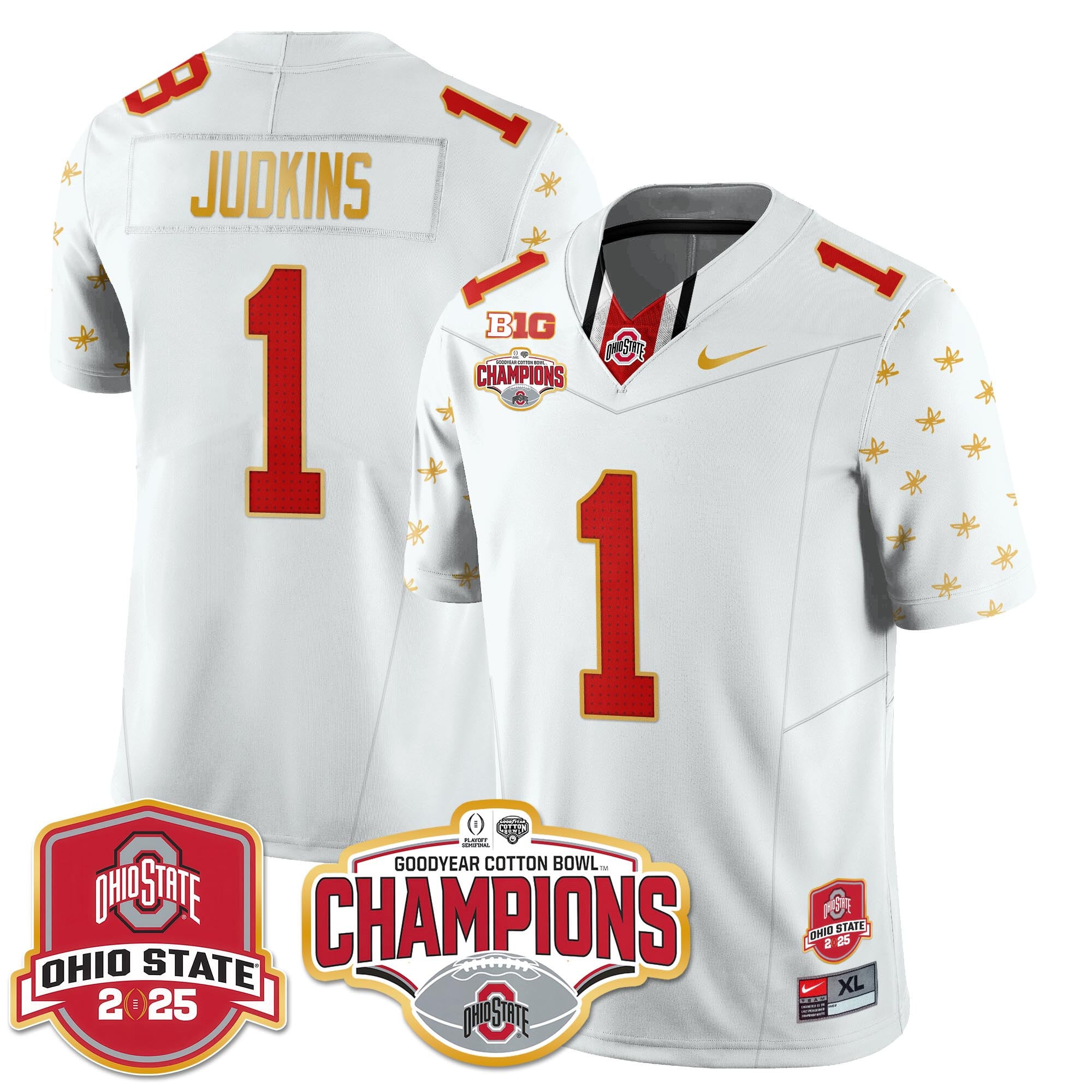 Men’s Ohio State Buckeyes 2024 Cotton Bowl Champions Jersey N2 – All Stitched
