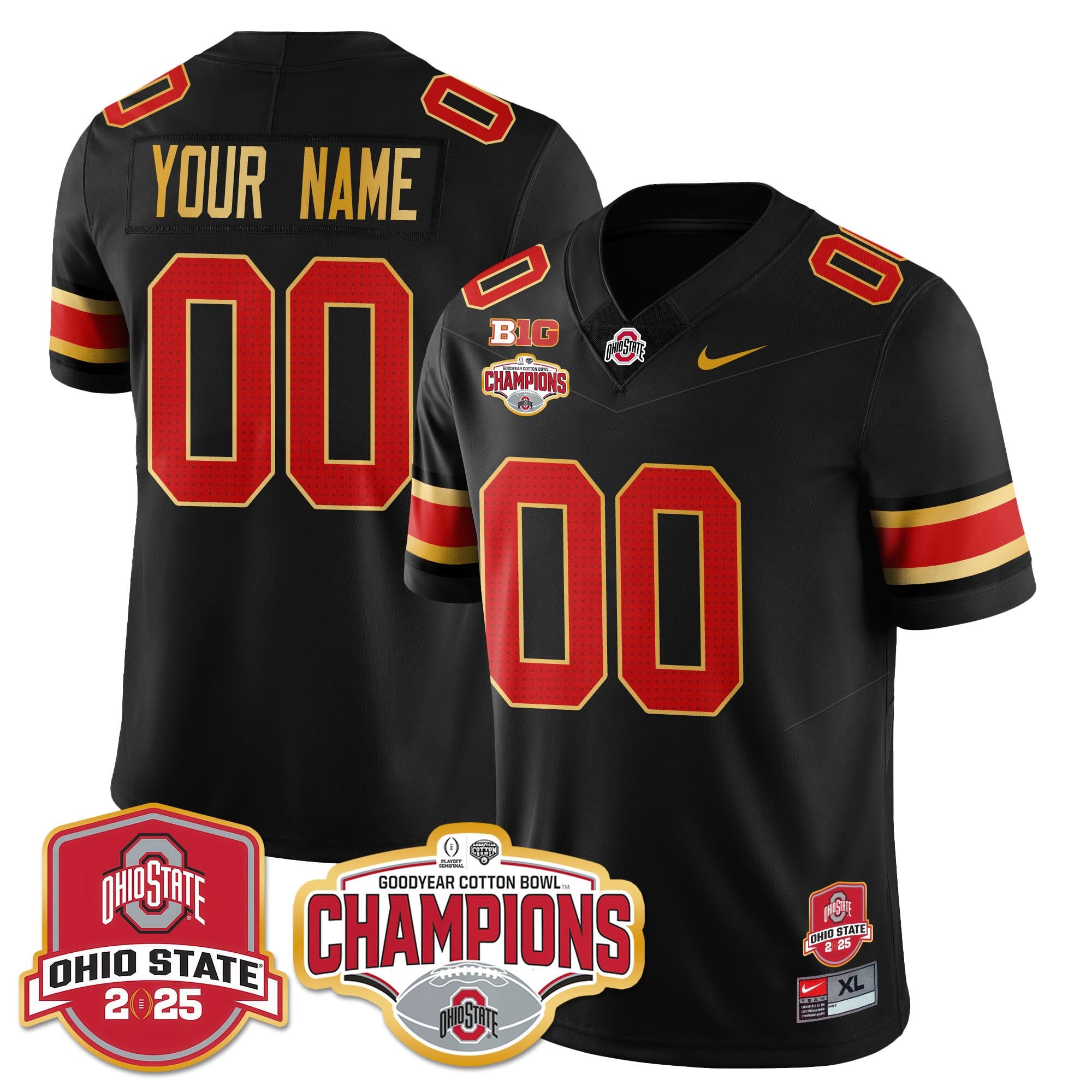 Custom Gender/Name Ohio State Buckeyes 2024 Cotton Bowl Champions Jersey N2 – All Stitched