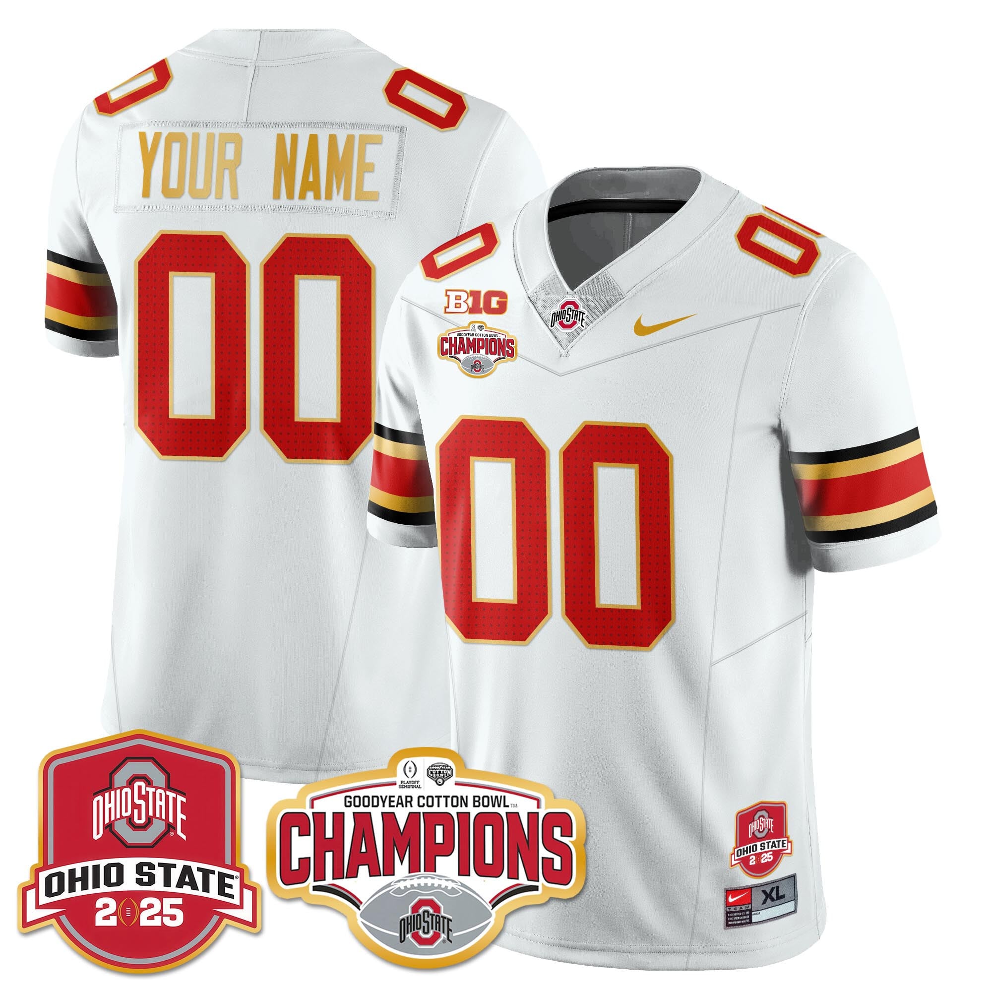 Custom Gender/Name Ohio State Buckeyes 2024 Cotton Bowl Champions Jersey N2 – All Stitched