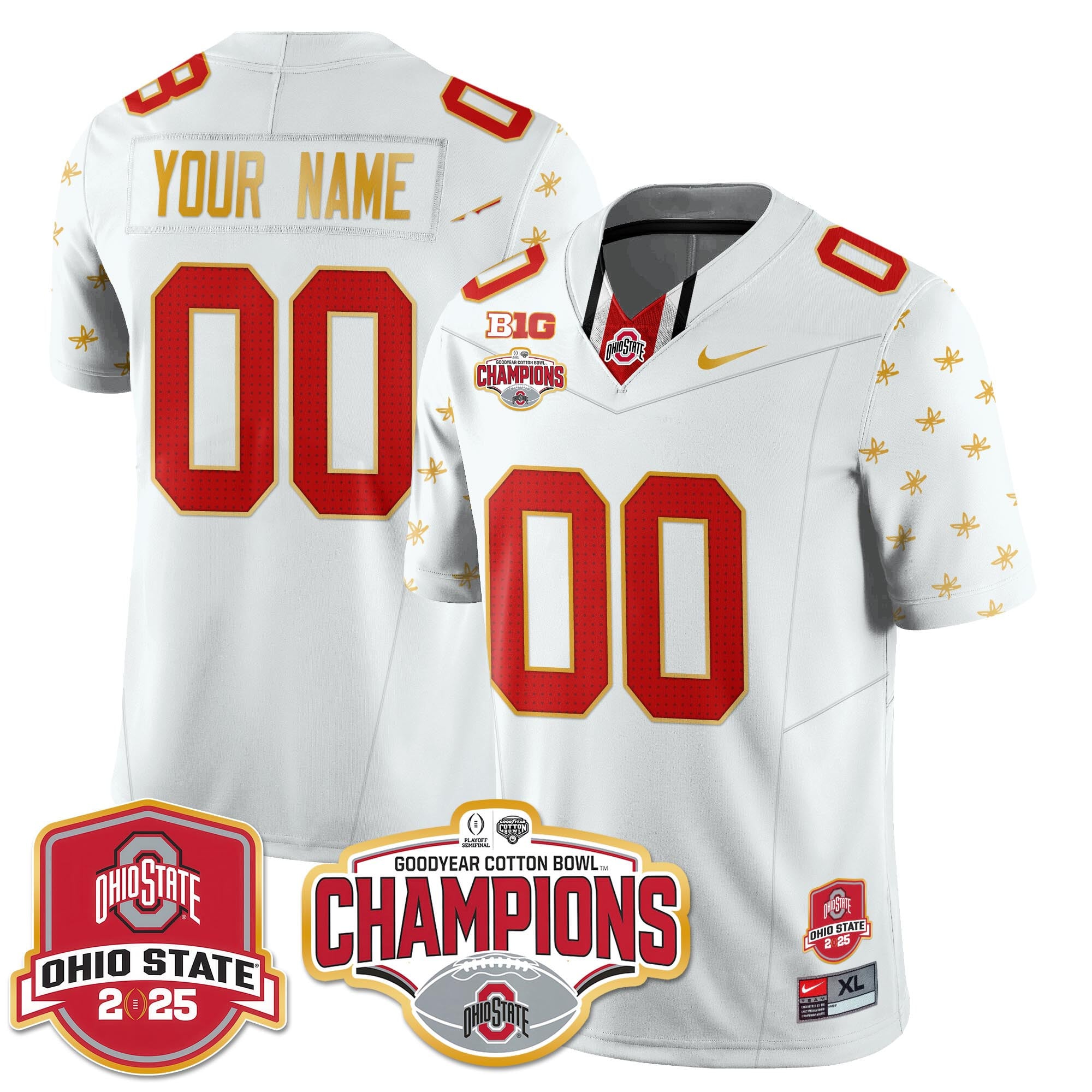 Custom Gender/Name Ohio State Buckeyes 2024 Cotton Bowl Champions Jersey N2 – All Stitched