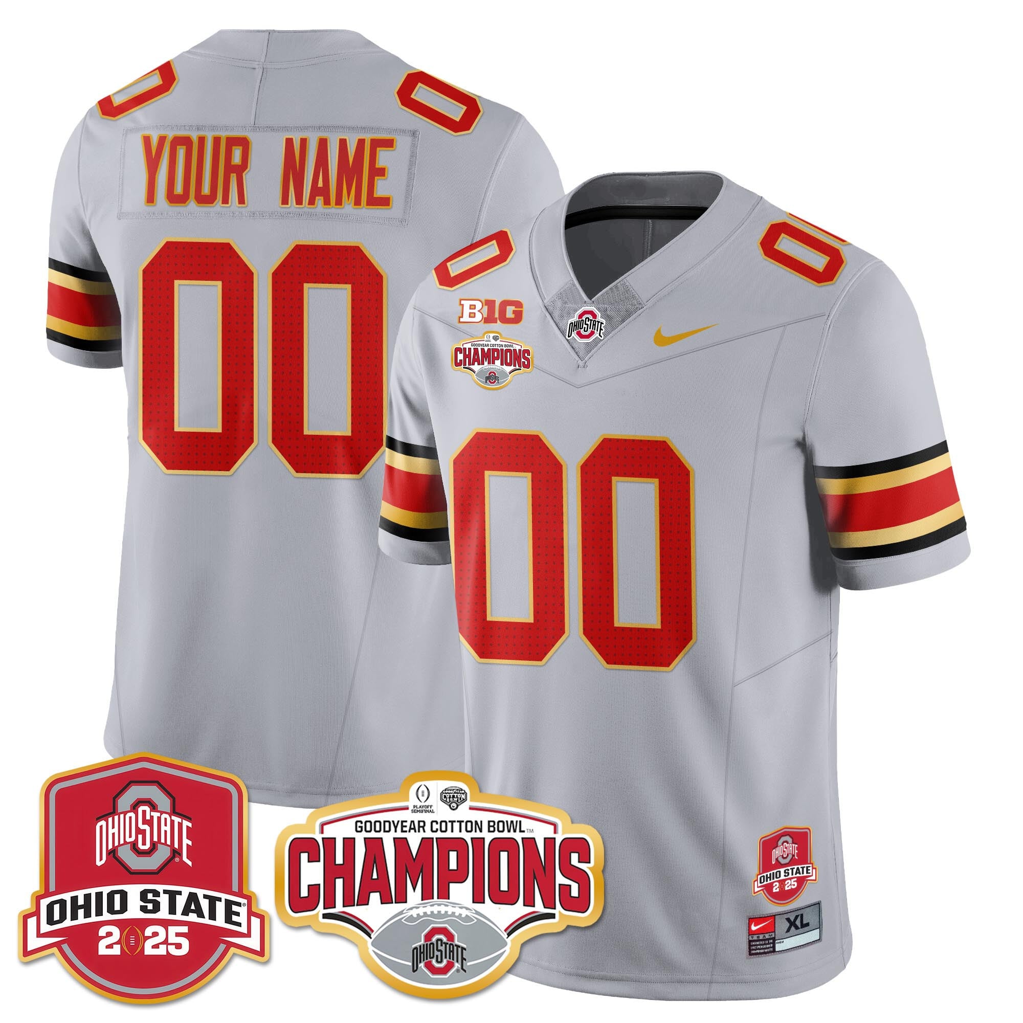 Custom Gender/Name Ohio State Buckeyes 2024 Cotton Bowl Champions Jersey N2 – All Stitched