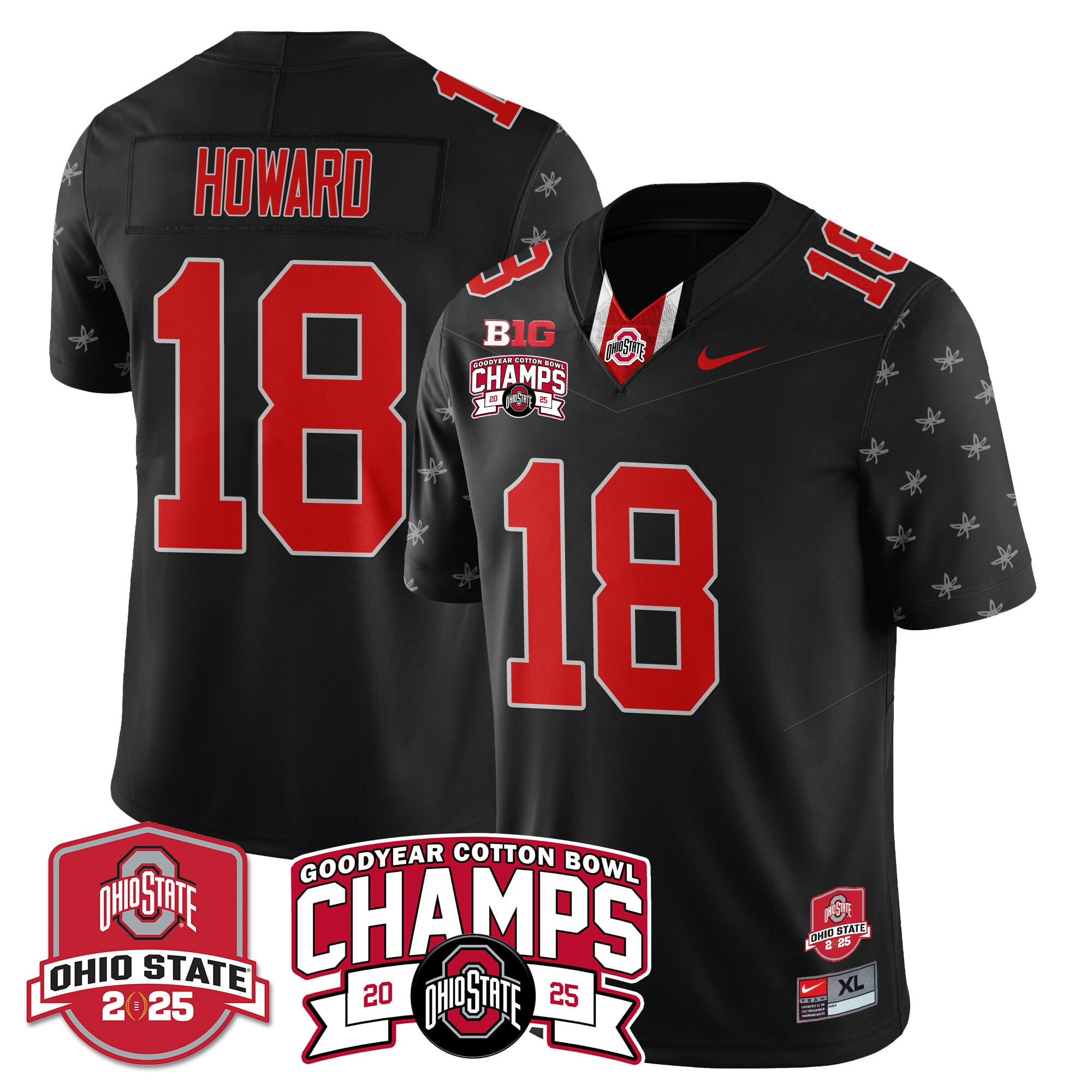 Men’s Ohio State Buckeyes 2024 Cotton Bowl Champions Jersey N3 – All Stitched