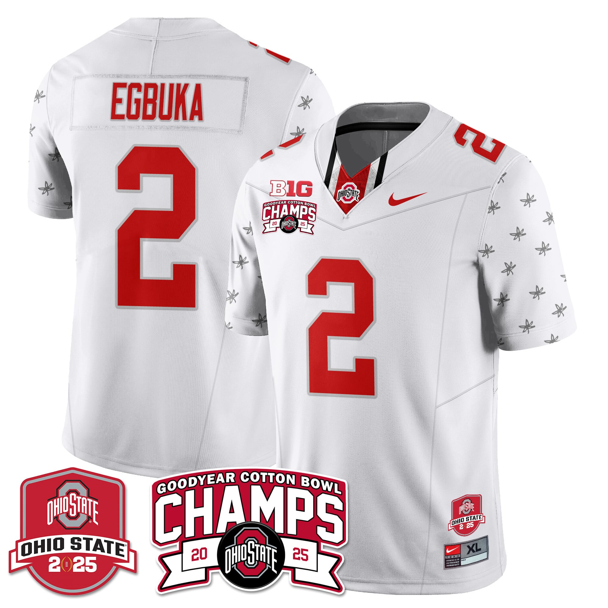 Men’s Ohio State Buckeyes 2024 Cotton Bowl Champions Jersey N3 – All Stitched
