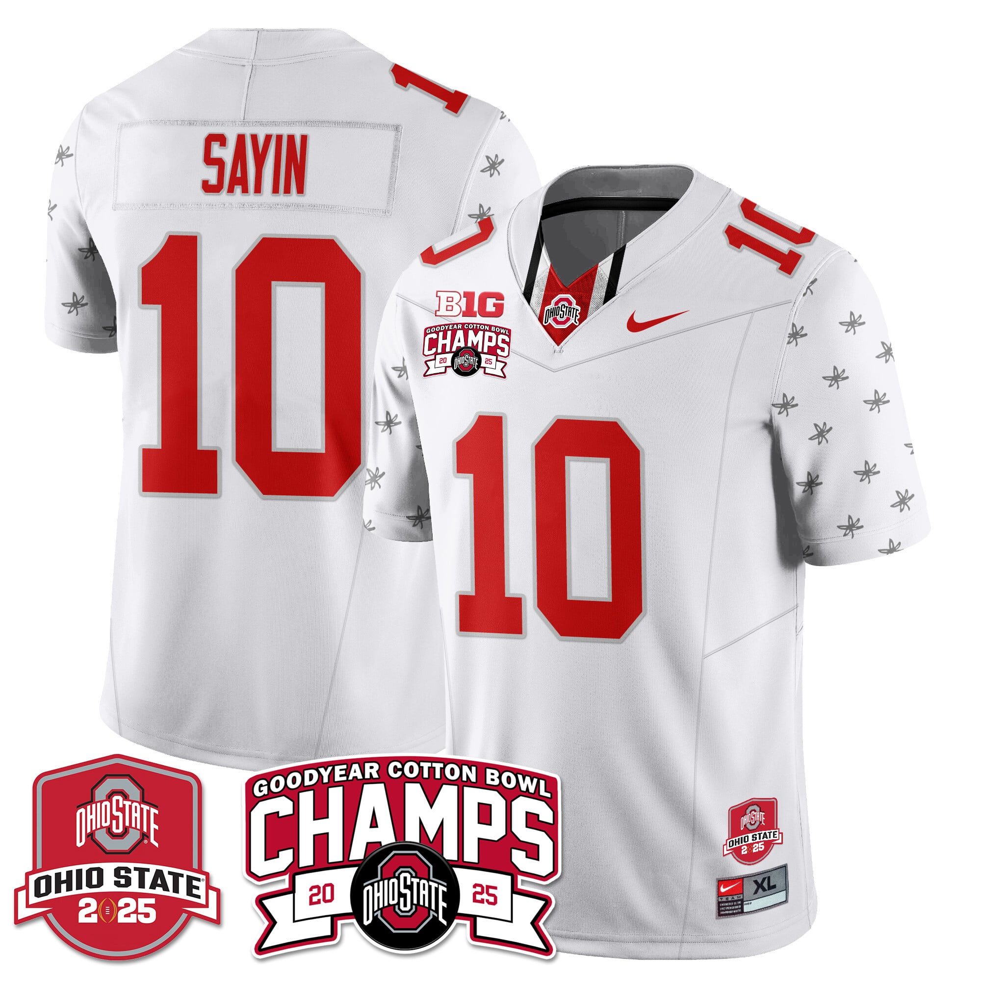 Men’s Ohio State Buckeyes 2024 Cotton Bowl Champions Jersey N3 – All Stitched