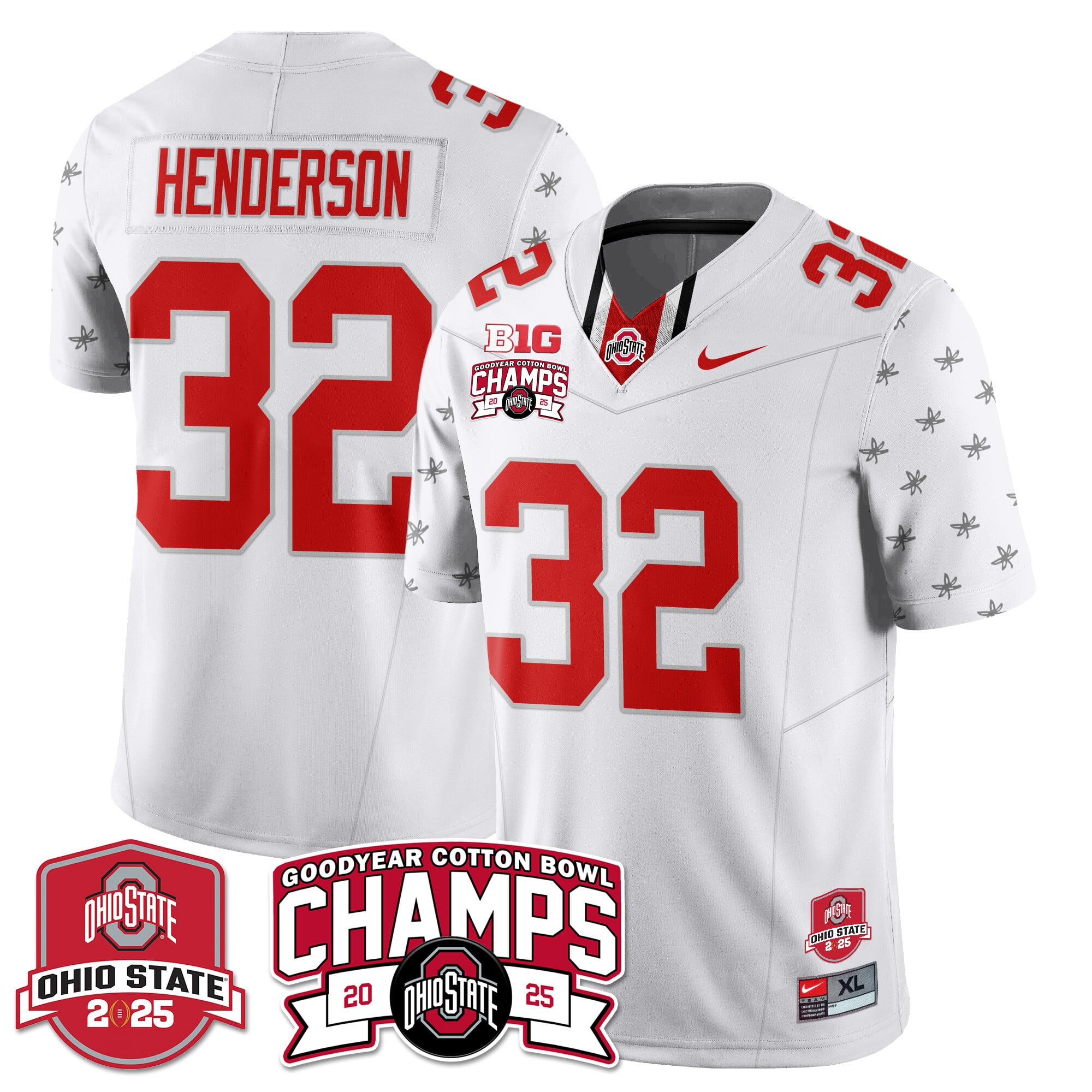 Men’s Ohio State Buckeyes 2024 Cotton Bowl Champions Jersey N3 – All Stitched
