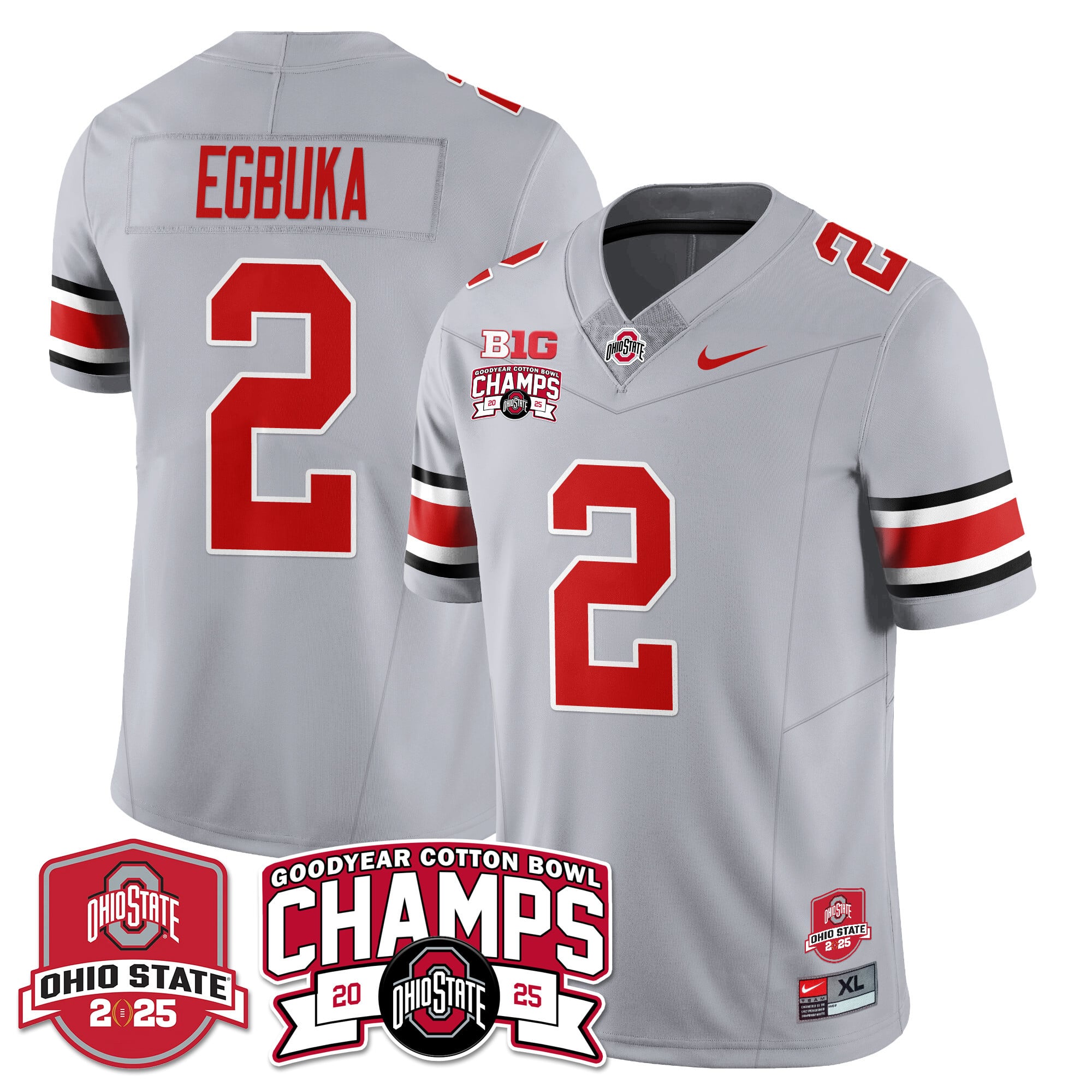Men’s Ohio State Buckeyes 2024 Cotton Bowl Champions Jersey N3 – All Stitched