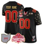 Custom Name/Gender Ohio State Buckeyes 2024 National Champions Limited Gold Jersey N1 – All Stitched