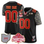 Custom Name/Gender Ohio State Buckeyes 2024 National Champions Limited Gold Jersey N1 – All Stitched
