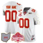 Custom Name/Gender Ohio State Buckeyes 2024 National Champions Limited Gold Jersey N1 – All Stitched