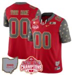 Custom Name/Gender Ohio State Buckeyes 2024 National Champions Limited Gold Jersey N1 – All Stitched