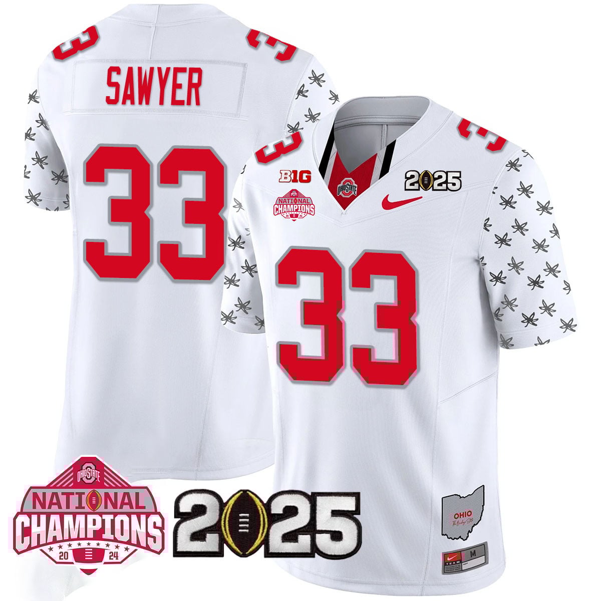 Men’s Ohio State Buckeyes 2024 National Champions Limited Jersey N2 – All Stitched