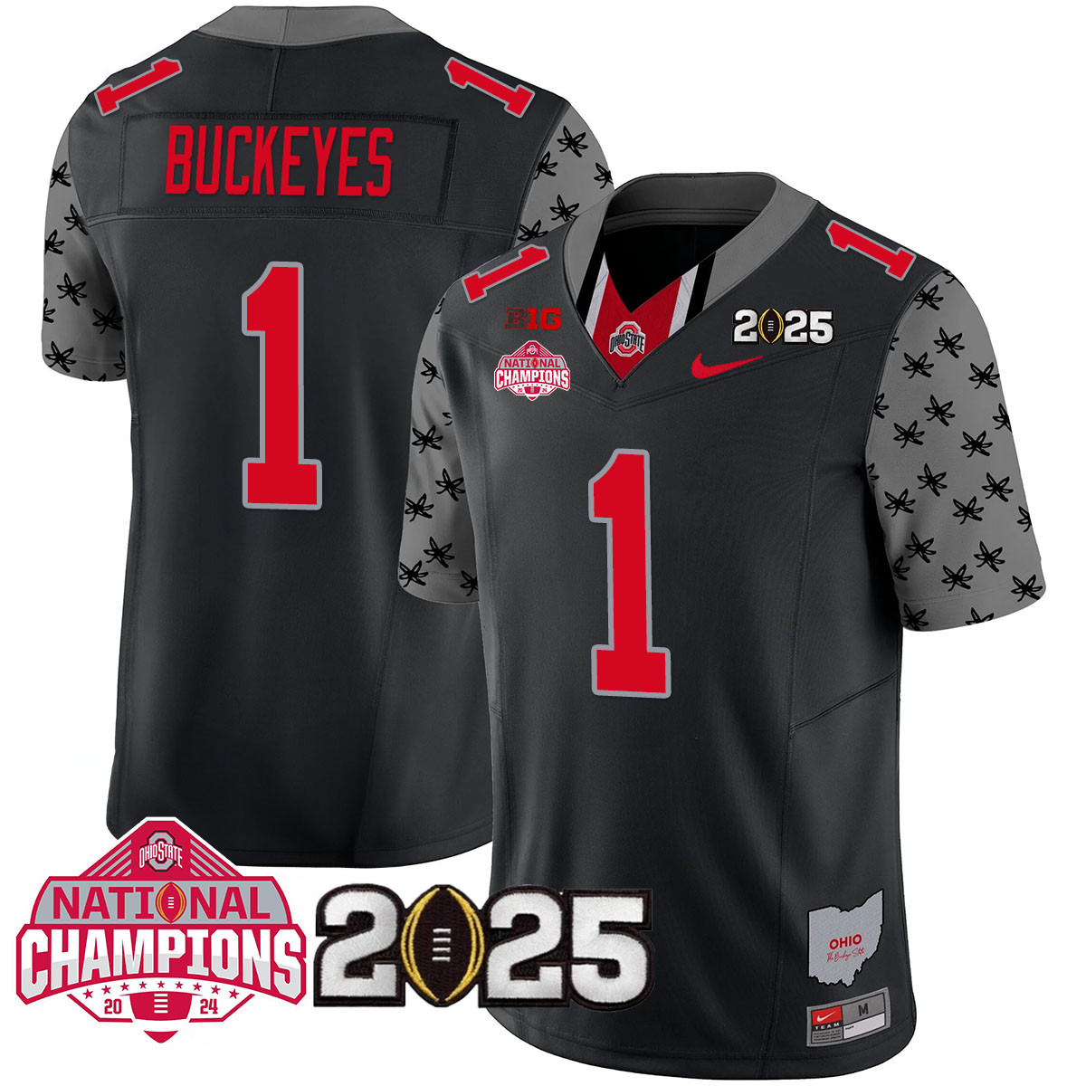 Men’s Ohio State Buckeyes 2024 National Champions Limited Jersey N2 – All Stitched