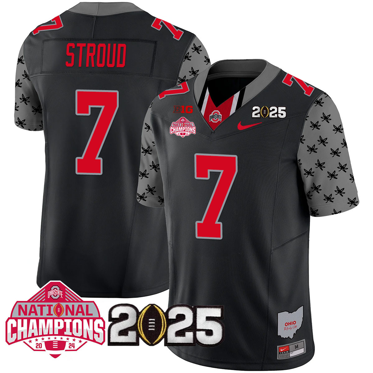 Men’s Ohio State Buckeyes 2024 National Champions Limited Jersey N2 – All Stitched