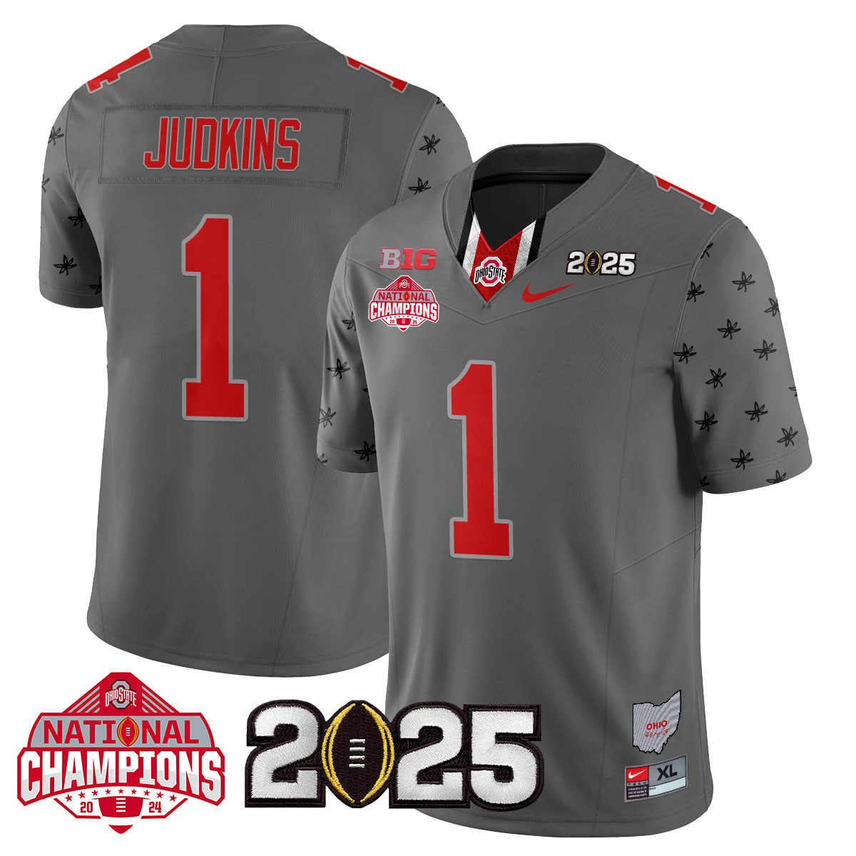 Men’s Ohio State Buckeyes 2024 National Champions Limited Jersey N2 – All Stitched