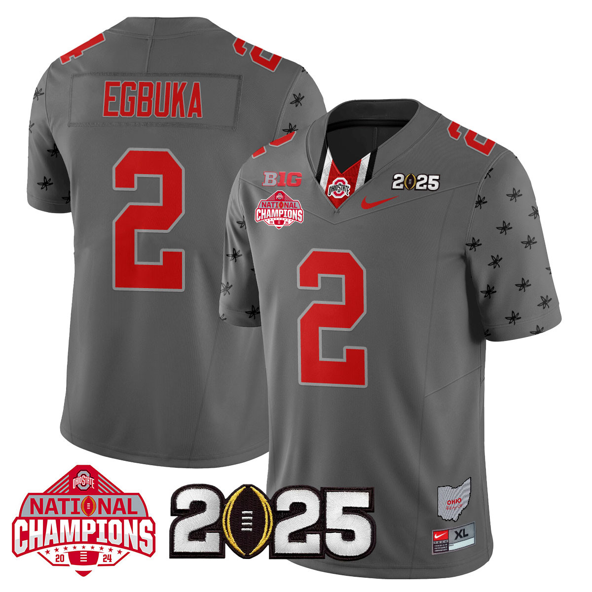 Men’s Ohio State Buckeyes 2024 National Champions Limited Jersey N2 – All Stitched