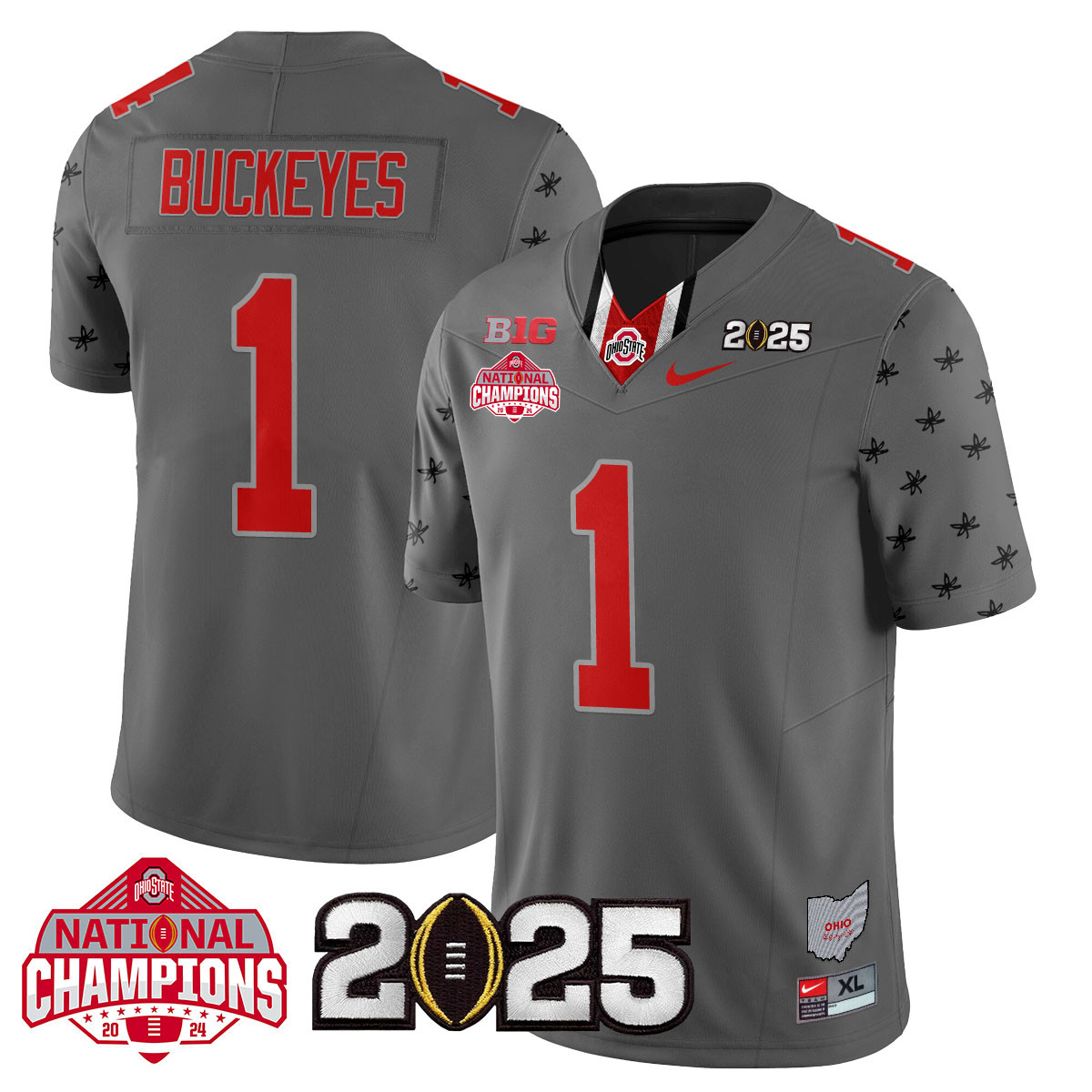 Men’s Ohio State Buckeyes 2024 National Champions Limited Jersey N2 – All Stitched