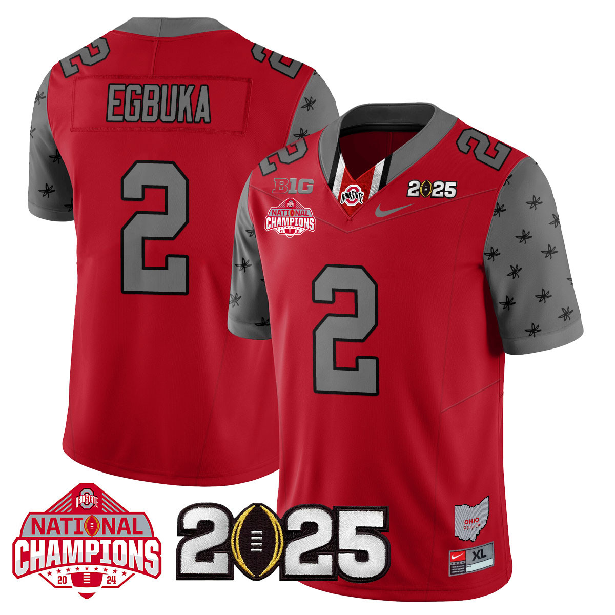 Men’s Ohio State Buckeyes 2024 National Champions Limited Jersey N2 – All Stitched