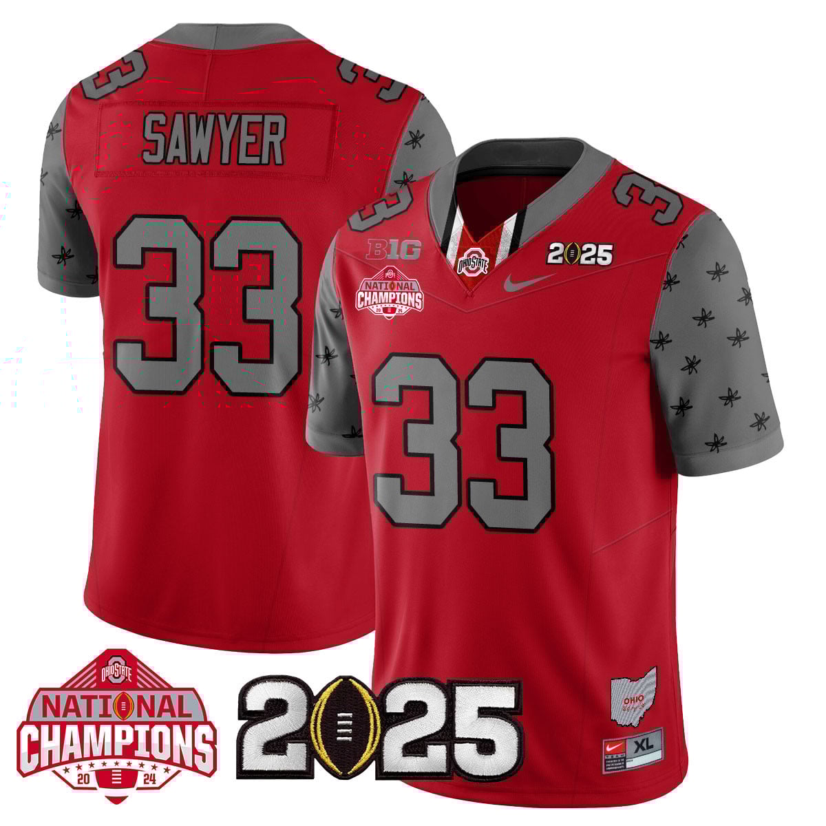 Men’s Ohio State Buckeyes 2024 National Champions Limited Jersey N2 – All Stitched