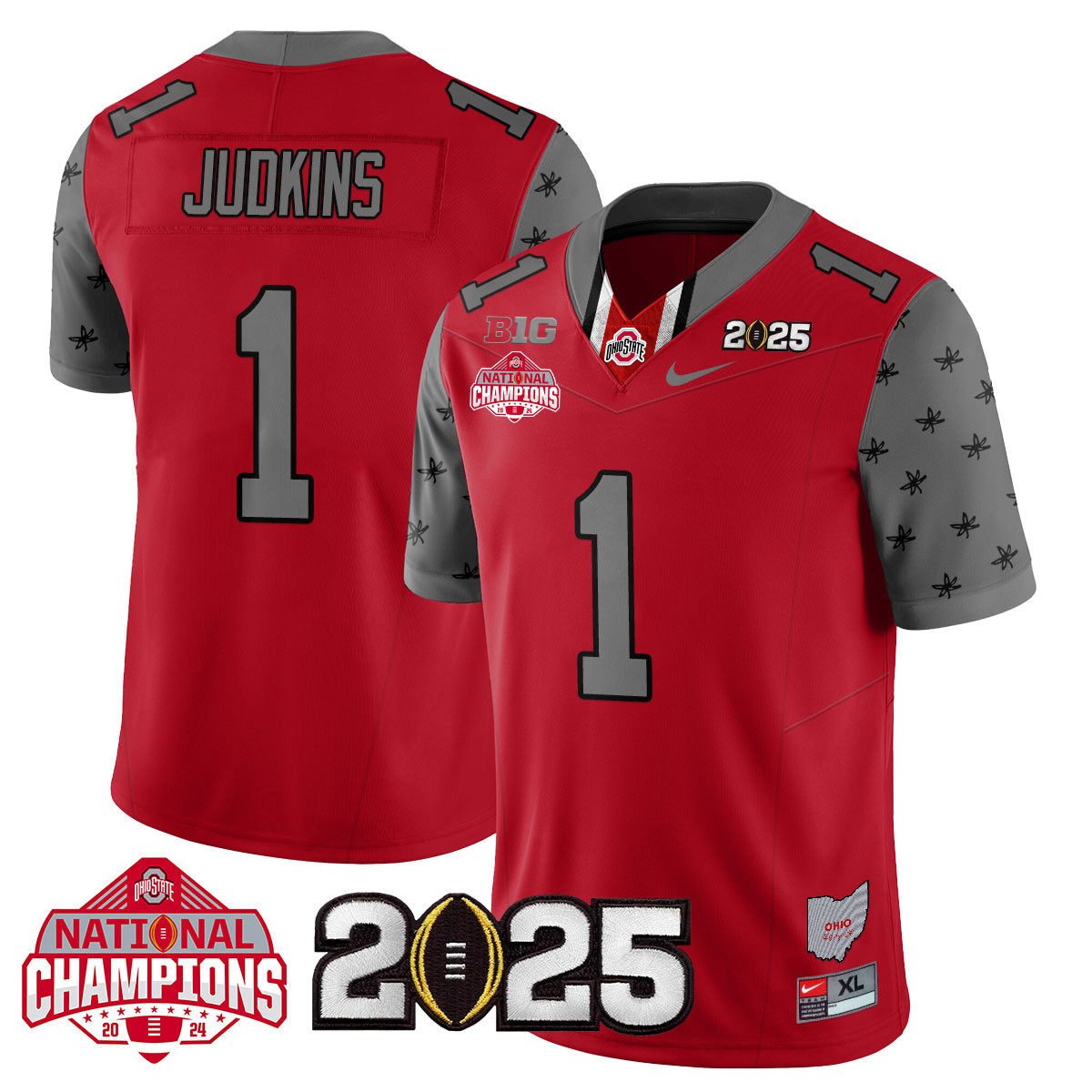 Men’s Ohio State Buckeyes 2024 National Champions Limited Jersey N2 – All Stitched