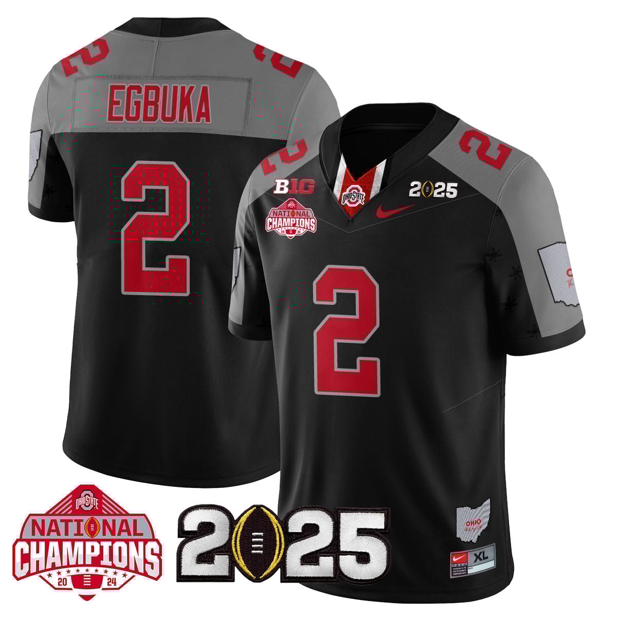 Men’s Ohio State Buckeyes 2024 National Champions Limited Jersey N2 – All Stitched