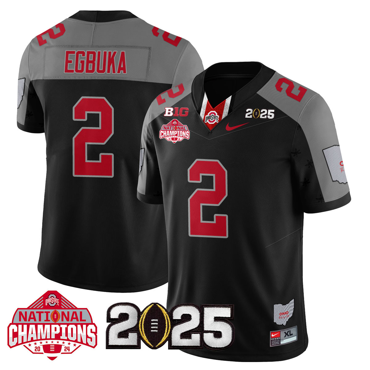 Men’s Ohio State Buckeyes 2024 National Champions Limited Jersey N2 – All Stitched