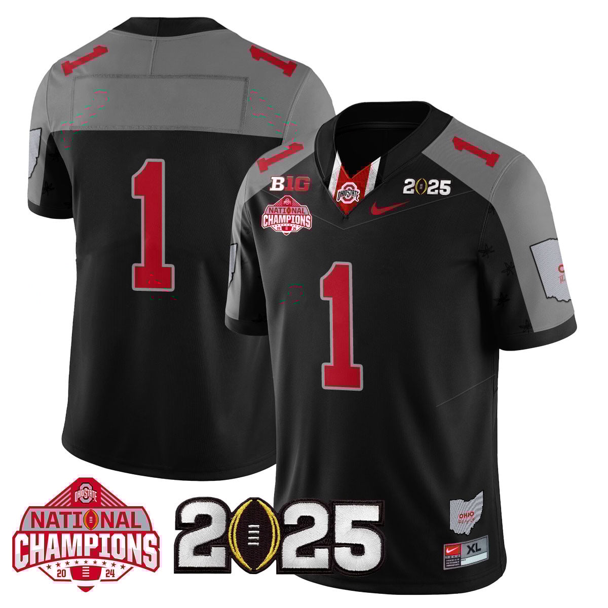 Men’s Ohio State Buckeyes 2024 National Champions Limited Jersey N2 – All Stitched